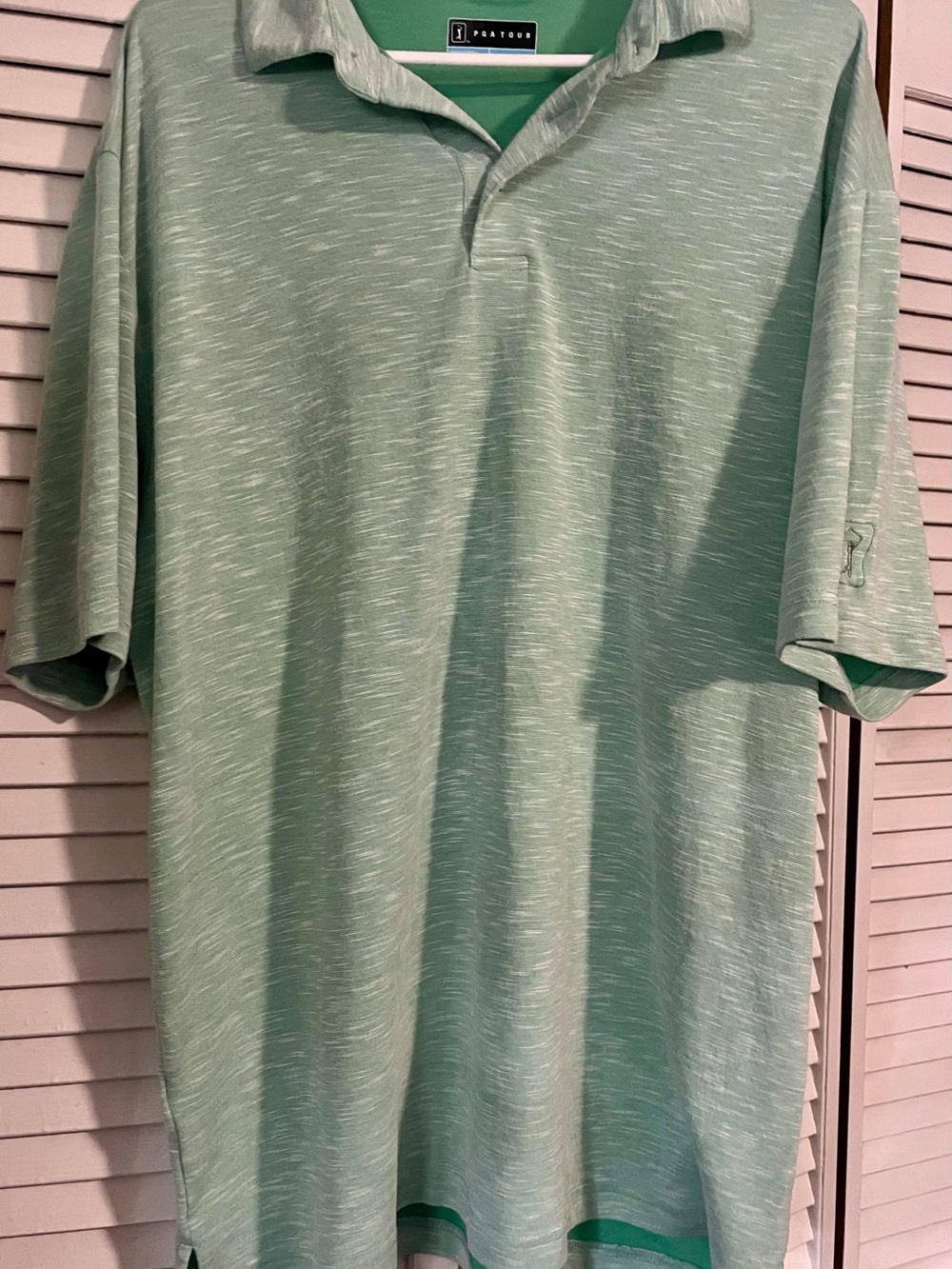 PGA Tour Light Mint Heather Polo